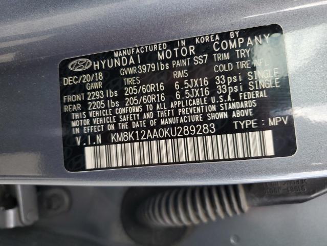 2019 HYUNDAI KONA SE KM8K12AA0KU289283