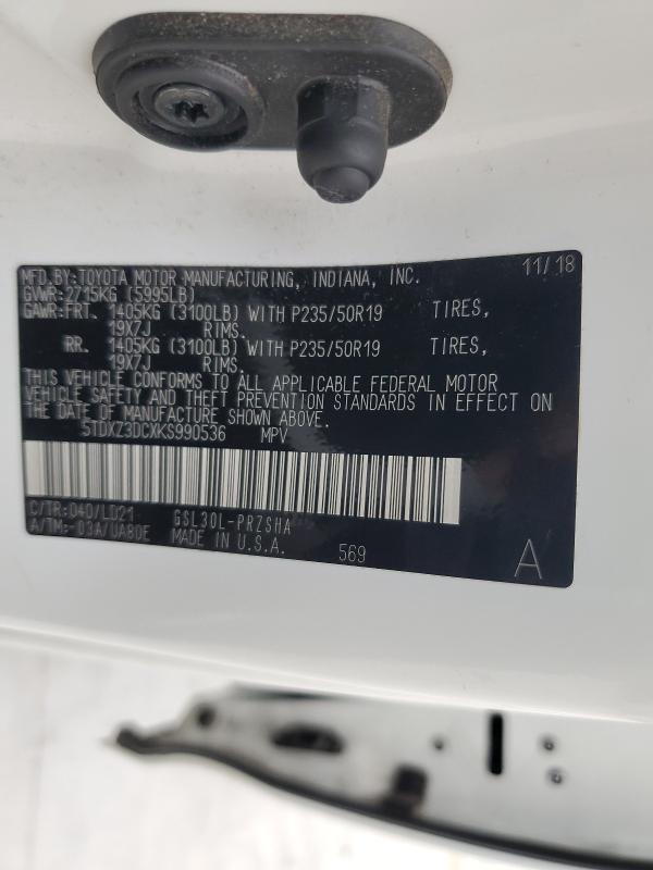 2019 TOYOTA SIENNA SE #3279869320