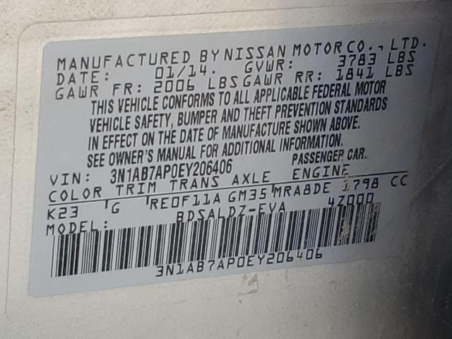 2014 NISSAN SENTRA S - 3N1AB7AP0EY206406