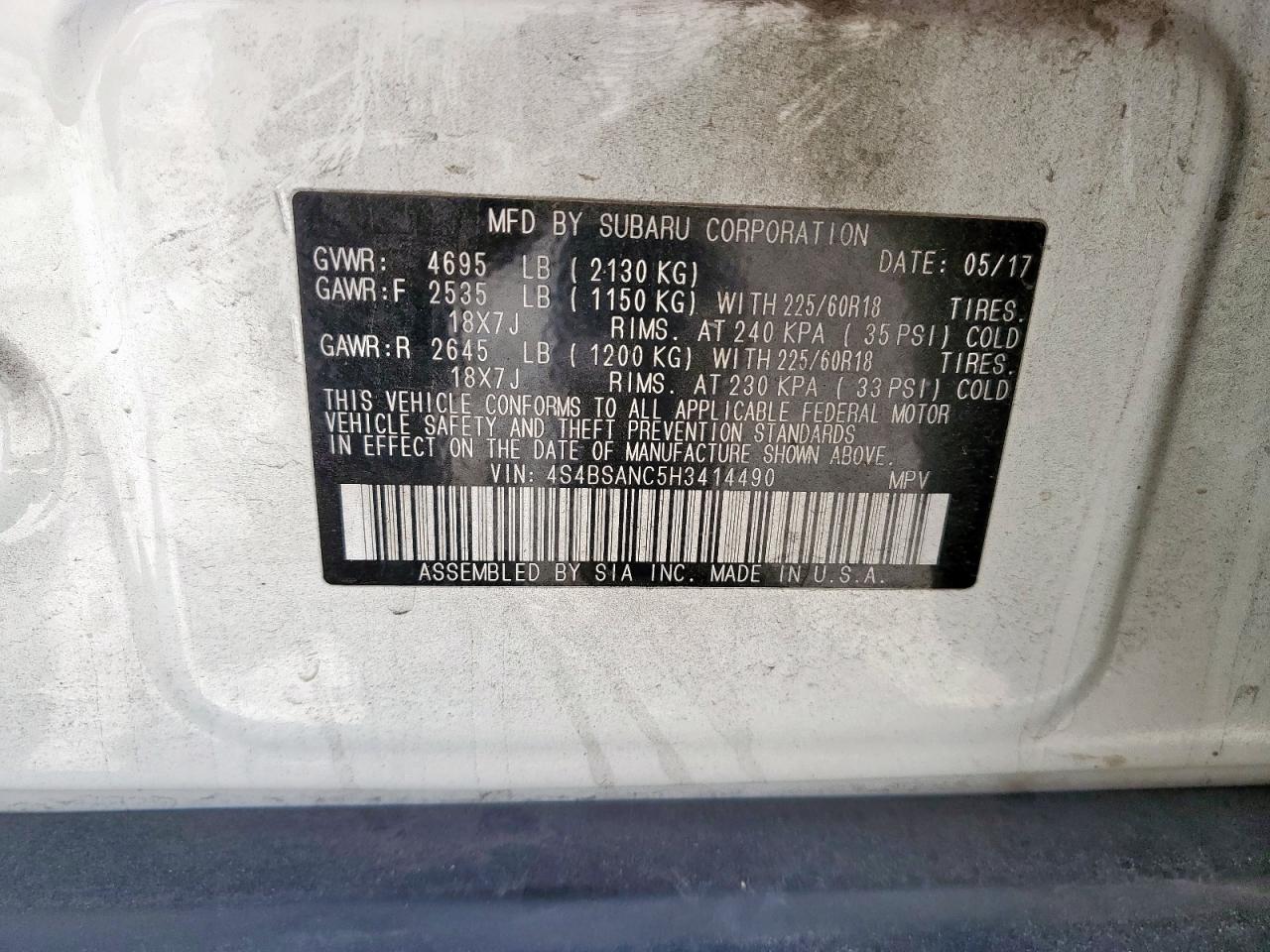 SUBARU OUTBACK 2.5I LIMITED