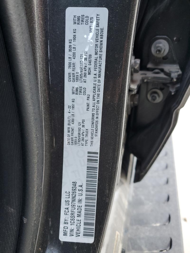 2022 RAM 1500 TRX - 1C6SRFU97NN269348