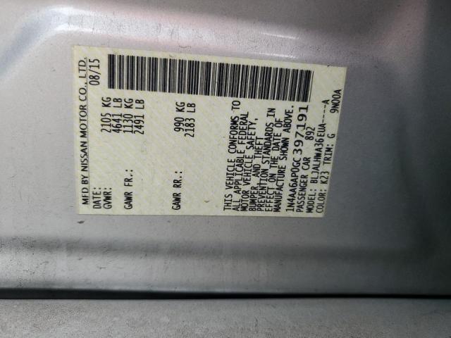 2016 NISSAN MAXIMA 3.5 1N4AA6AP0GC397191