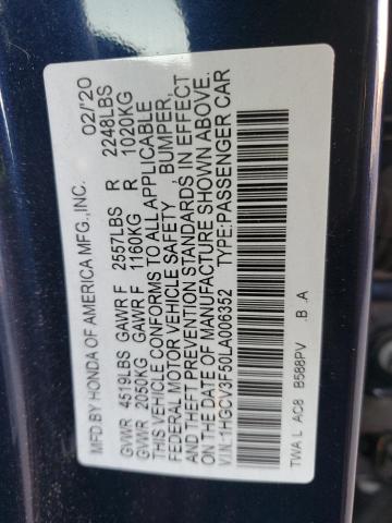 2020 HONDA ACCORD HYB 1HGCV3F50LA006352