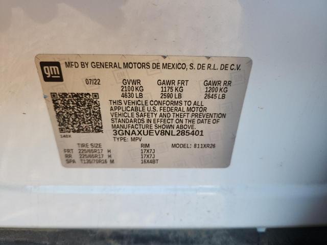 2022 CHEVROLET EQUINOX LT - 3GNAXUEV8NL285401