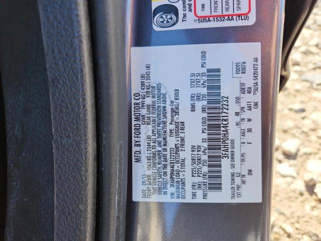 2012 FORD FUSION SE - 3FAHP0HA4CR172232