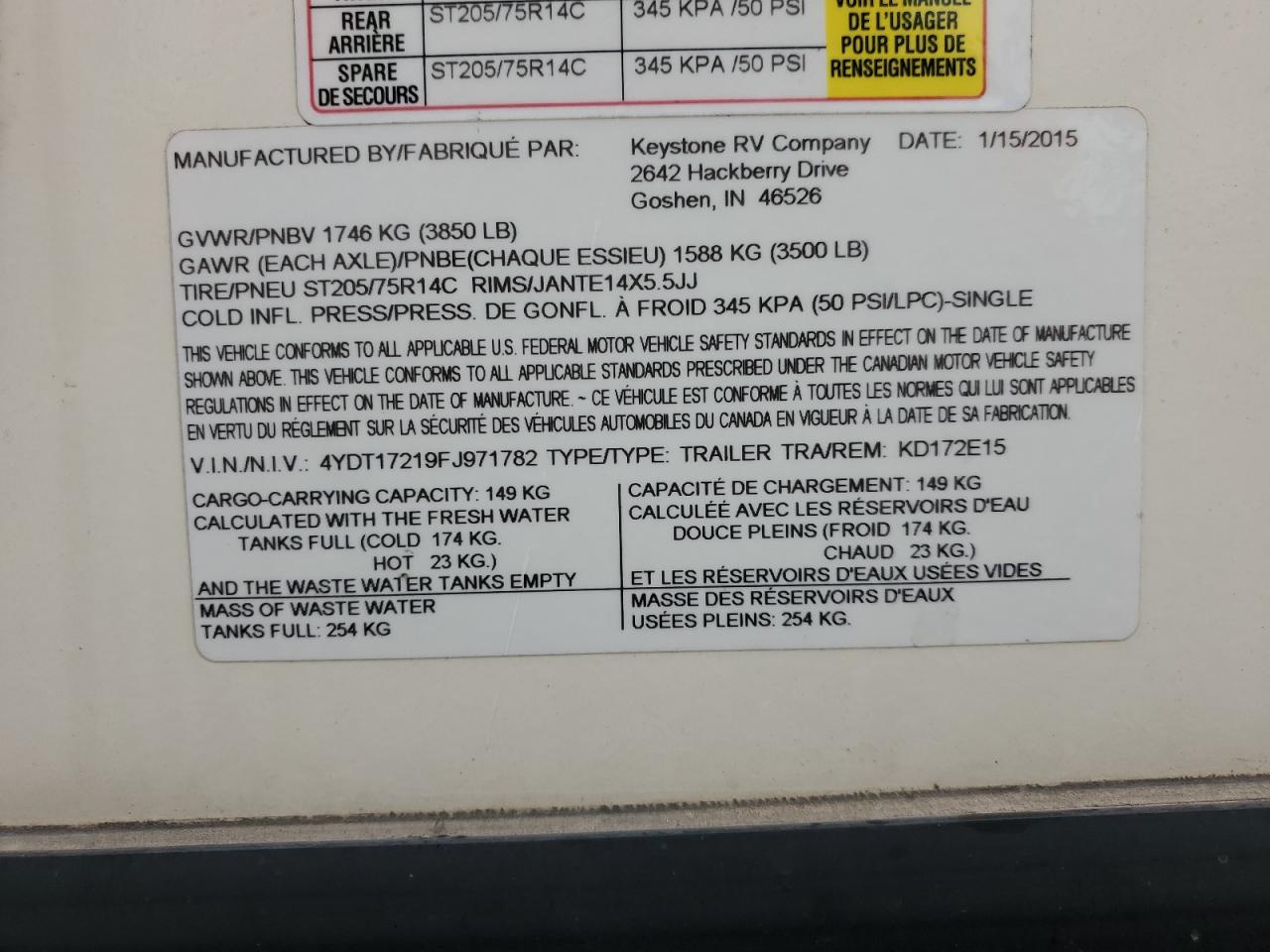 Lot #3280489148 2015 KEYSTONE KODAIK EXPRESS ULTRA