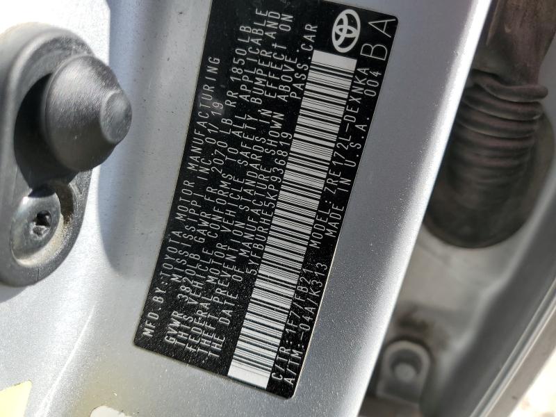 2019 TOYOTA COROLLA L - 5YFBURHE5KP936819