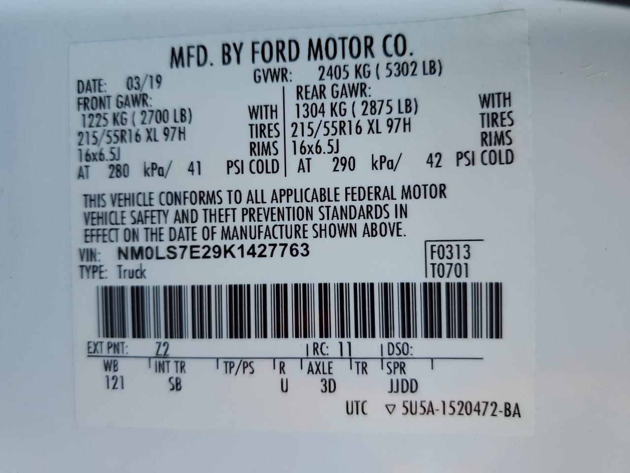 FORD TRANSIT CONNECT XL