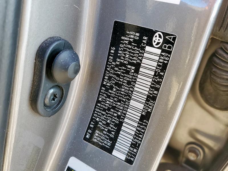 2018 TOYOTA COROLLA L - 5YFBURHE7JP820150