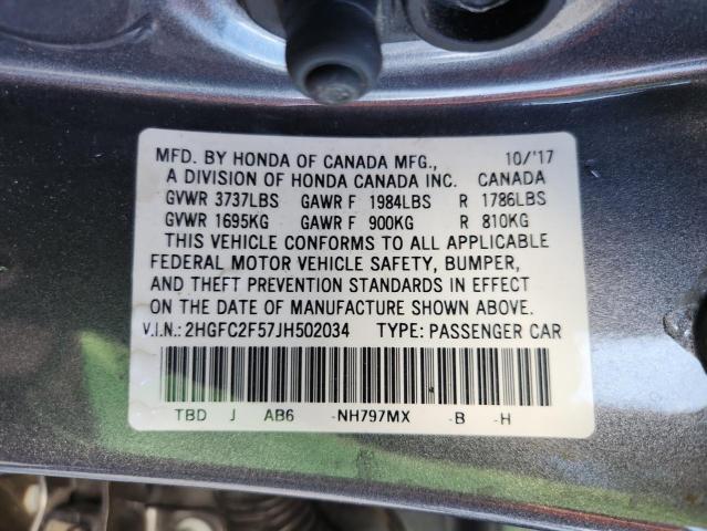 2018 HONDA CIVIC LX - 2HGFC2F57JH502034