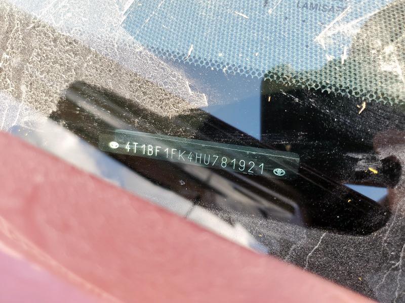 2017 TOYOTA CAMRY LE 4T1BF1FK4HU781921