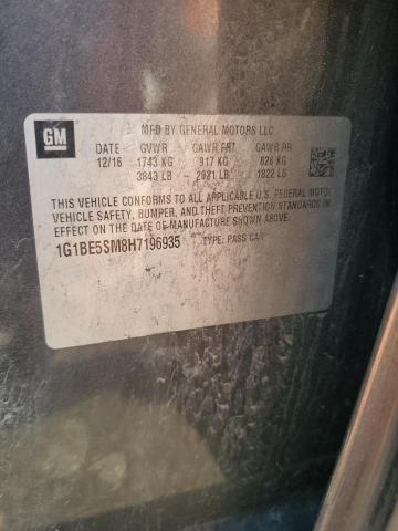 2017 CHEVROLET CRUZE LT - 1G1BE5SM8H7196935