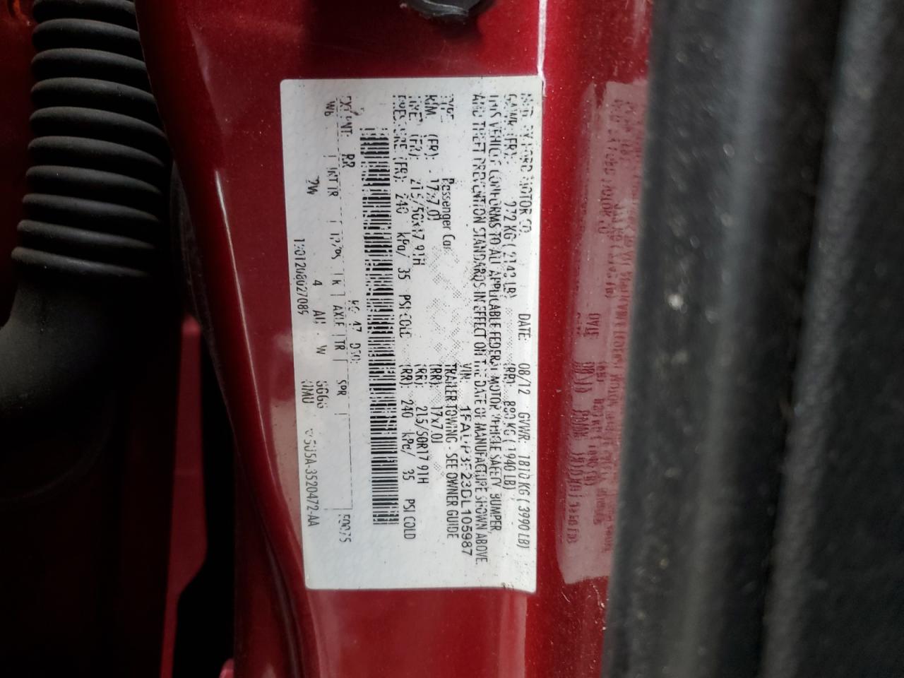 Lot #3310414966 2013 FORD FOCUS SE