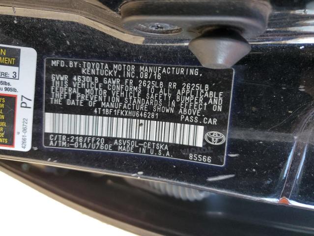 2017 TOYOTA CAMRY LE - 4T1BF1FKXHU646281