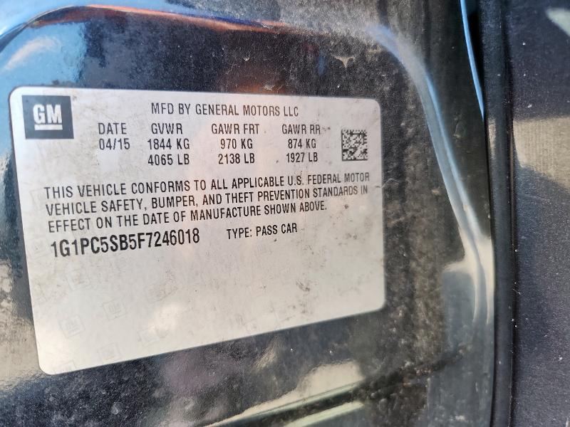 2015 CHEVROLET CRUZE LT 1G1PC5SB5F7246018