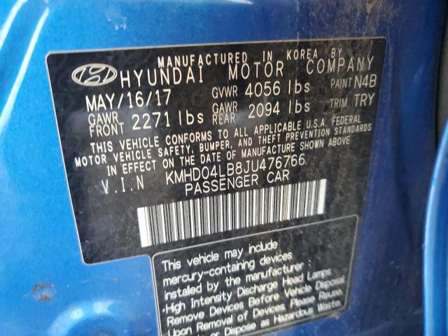 2018 HYUNDAI ELANTRA SP KMHD04LB8JU476766