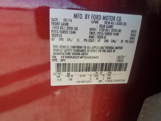 2015 FORD EXPLORER S - 1FM5K8GT4FGA83443