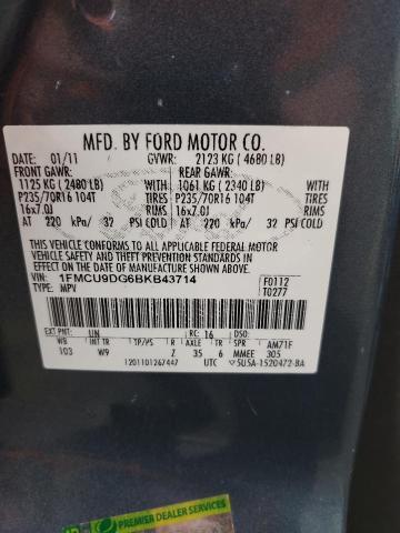 2011 FORD ESCAPE XLT - 1FMCU9DG6BKB43714