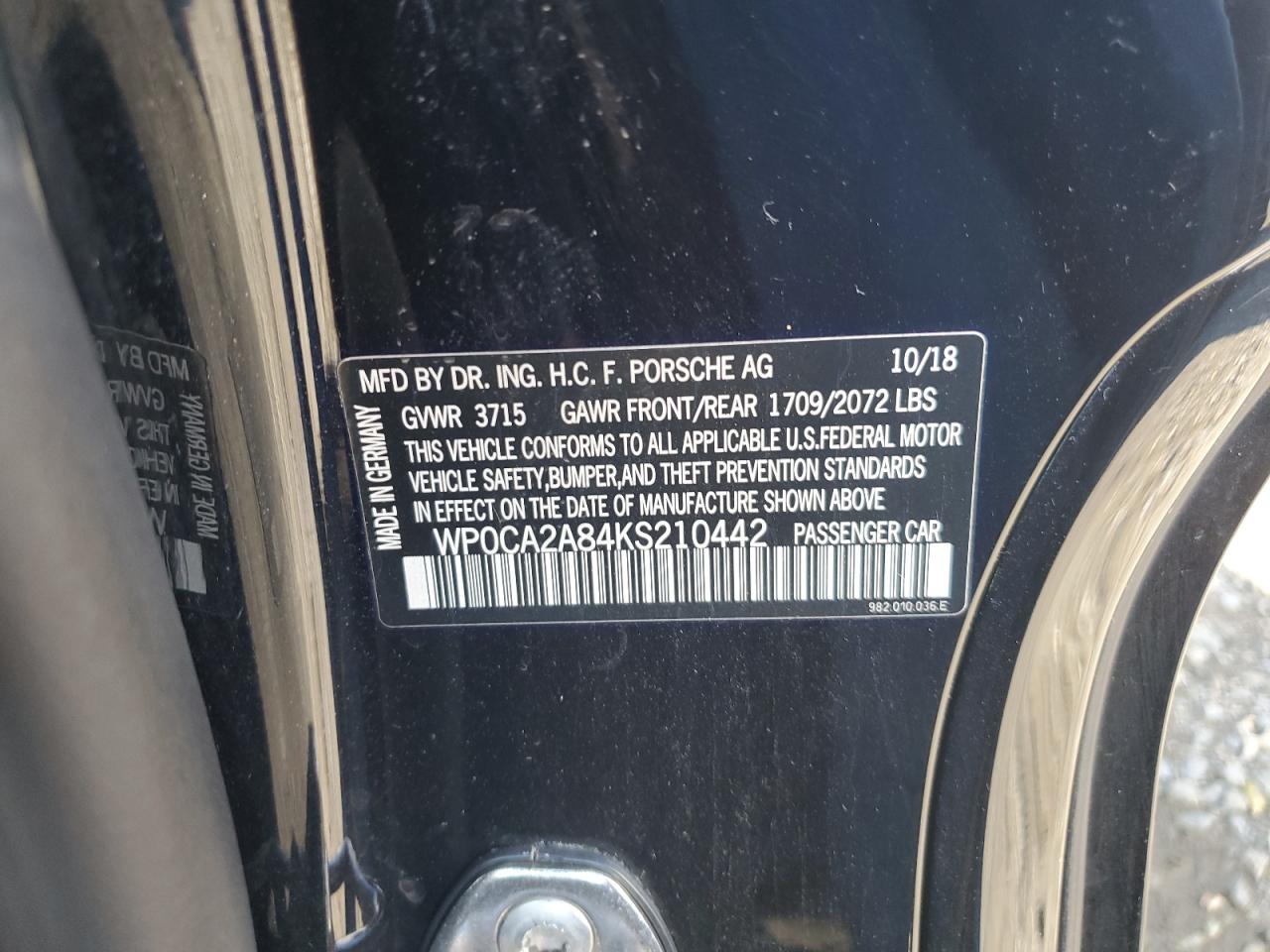 PORSCHE BOXSTER BASE