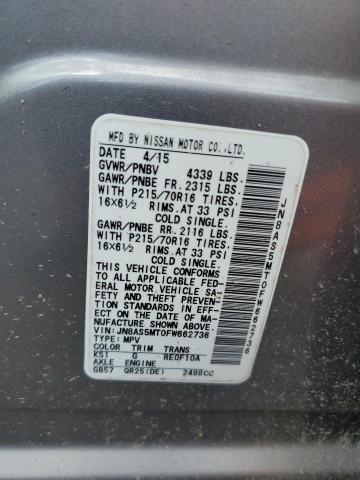 2015 NISSAN ROGUE SELE #3290192237