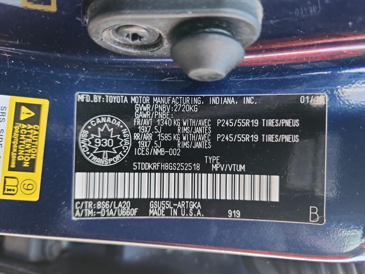 TOYOTA HIGHLANDER LIMITED