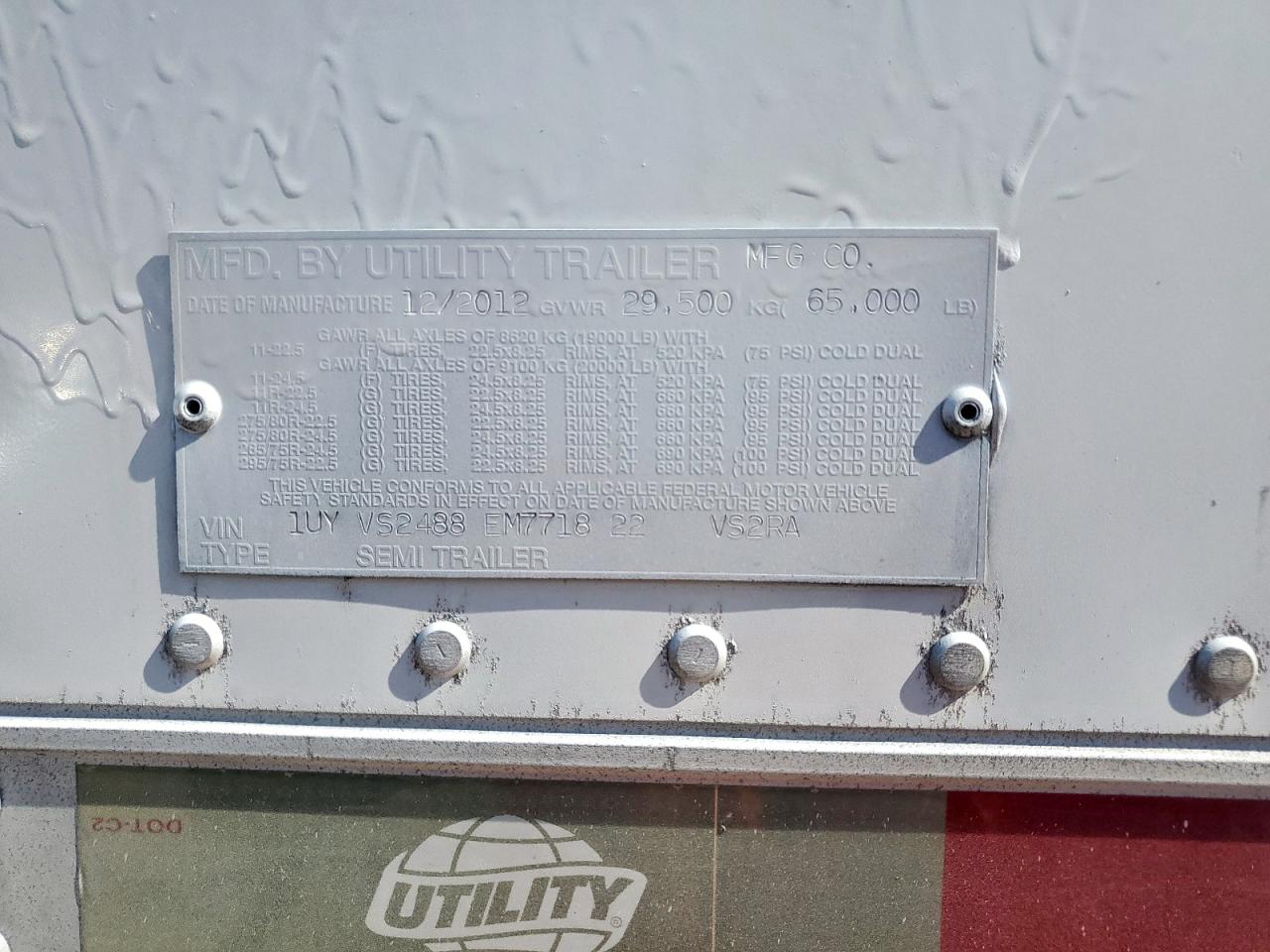 Lot #3283772417 2014 UTILITY VS2RA