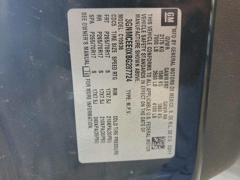 2011 CHEVROLET AVALANCHE #3287641023