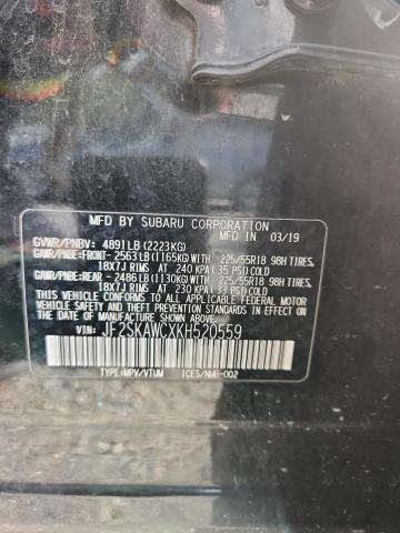 2019 SUBARU FORESTER T #3282579876