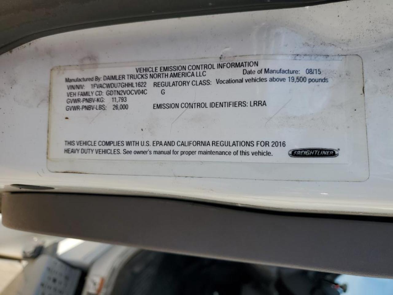 Lot #3280257685 2016 FREIGHTLINER M2