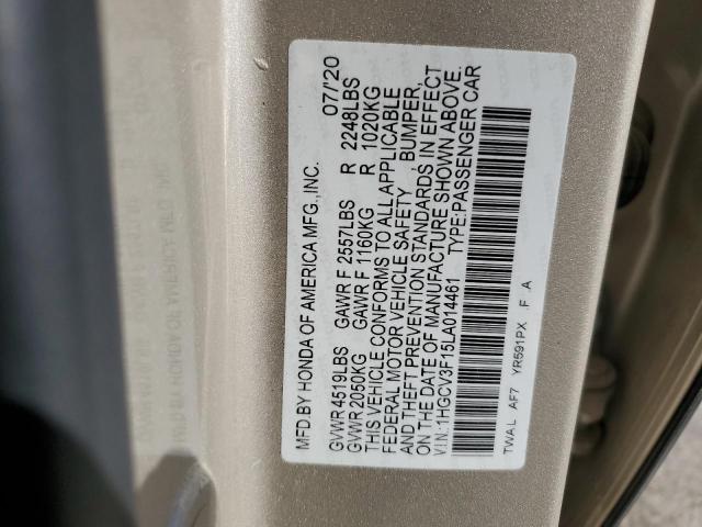 2020 HONDA ACCORD HYB #3294404514