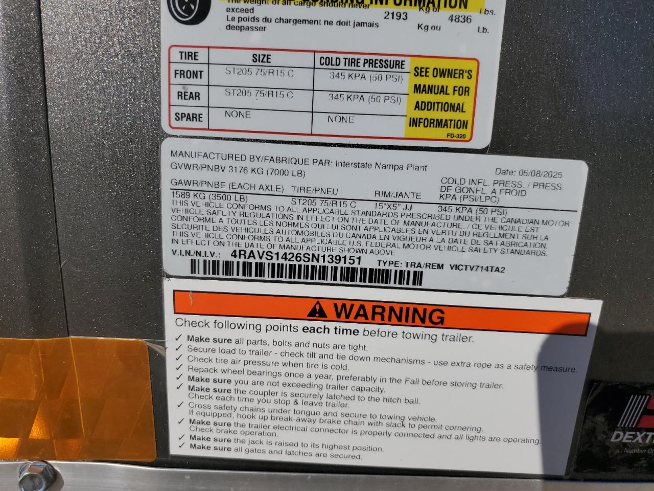 Lot #3275539015 2025 INTERSTATE UNKNOWN