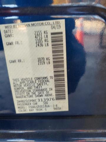 2019 NISSAN LEAF S PLU - 1N4BZ1CP4KC313976