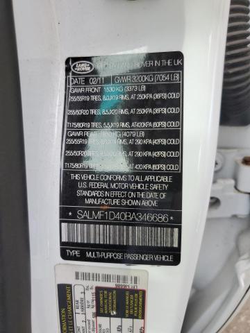 2011 LAND ROVER RANGE ROVE - SALMF1D40BA346686