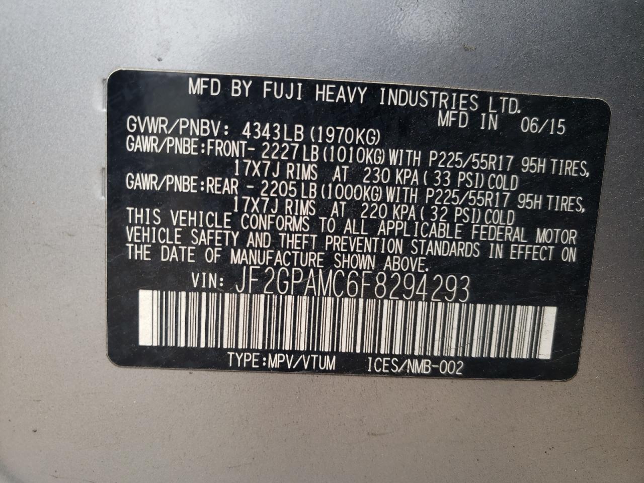 SUBARU XV 2.0 LIMITED