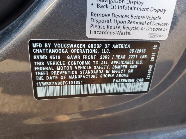 2015 VOLKSWAGEN PASSAT SE 1VWBS7A36FC101391