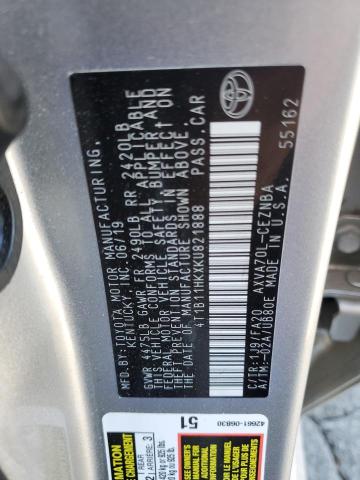2019 TOYOTA CAMRY L 4T1B11HKXKU821888