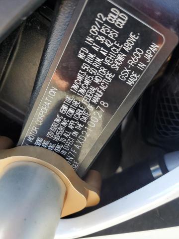 2013 SUZUKI GSX-R600 - JS1GN7FAXD2100278