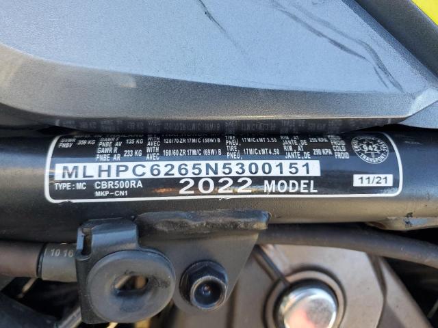 2022 HONDA CBR500 RA MLHPC6265N5300151