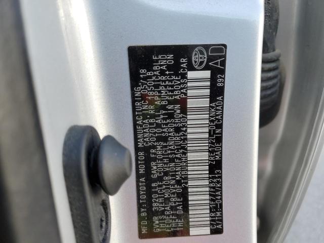 2018 TOYOTA COROLLA L - 2T1BURHE7JC124307