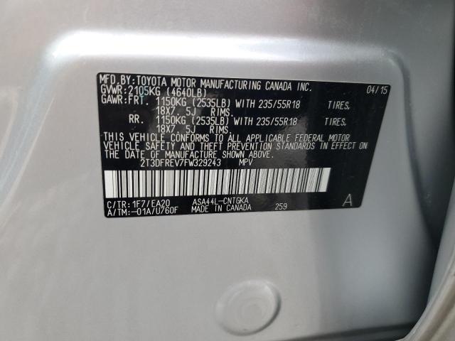 2015 TOYOTA RAV4 LIMIT - 2T3DFREV7FW329243