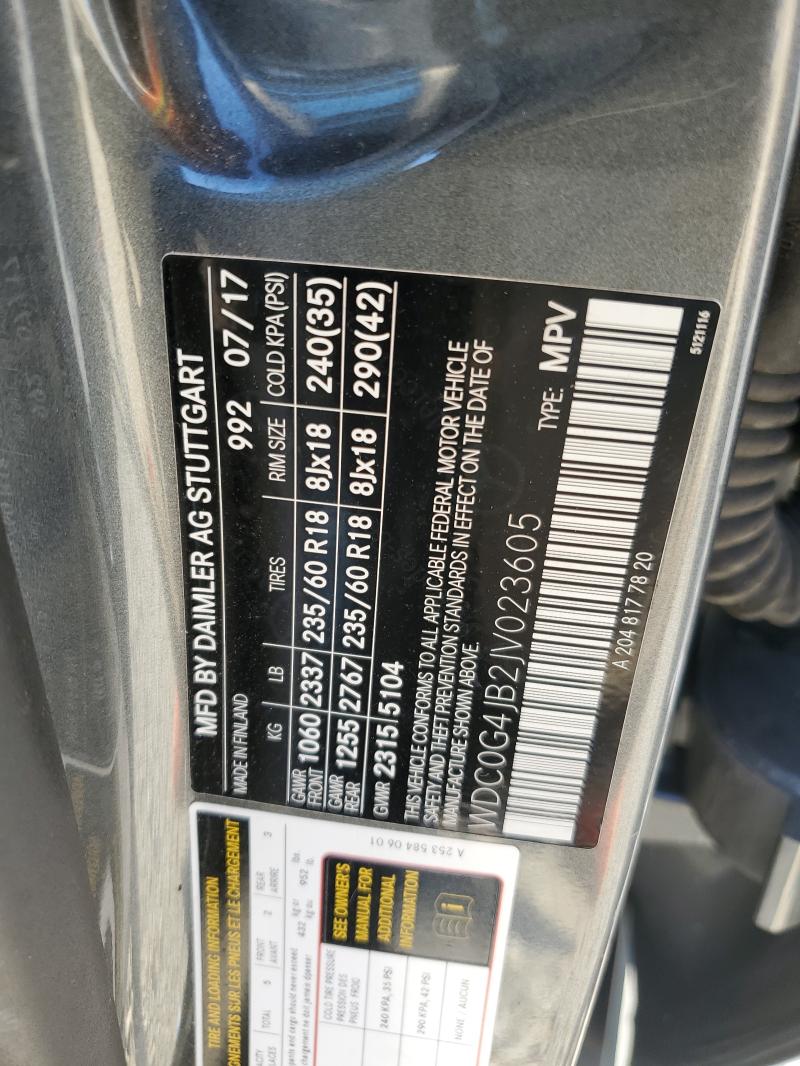 2018 MERCEDES-BENZ GLC 300 WDC0G4JB2JV023605