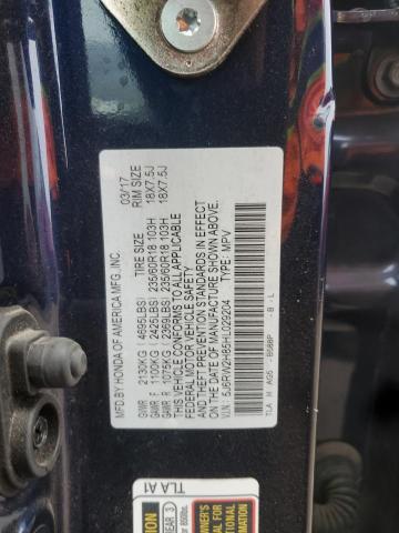 2017 HONDA CR-V EXL - 5J6RW2H85HL029204