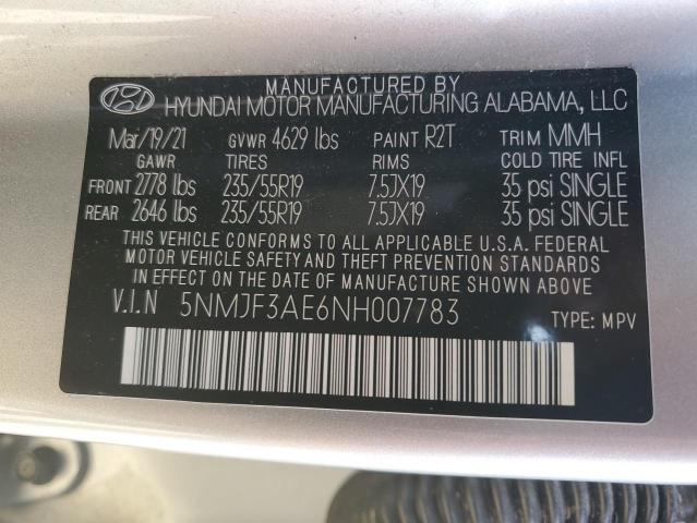 2022 HYUNDAI TUCSON SEL 5NMJF3AE6NH007783