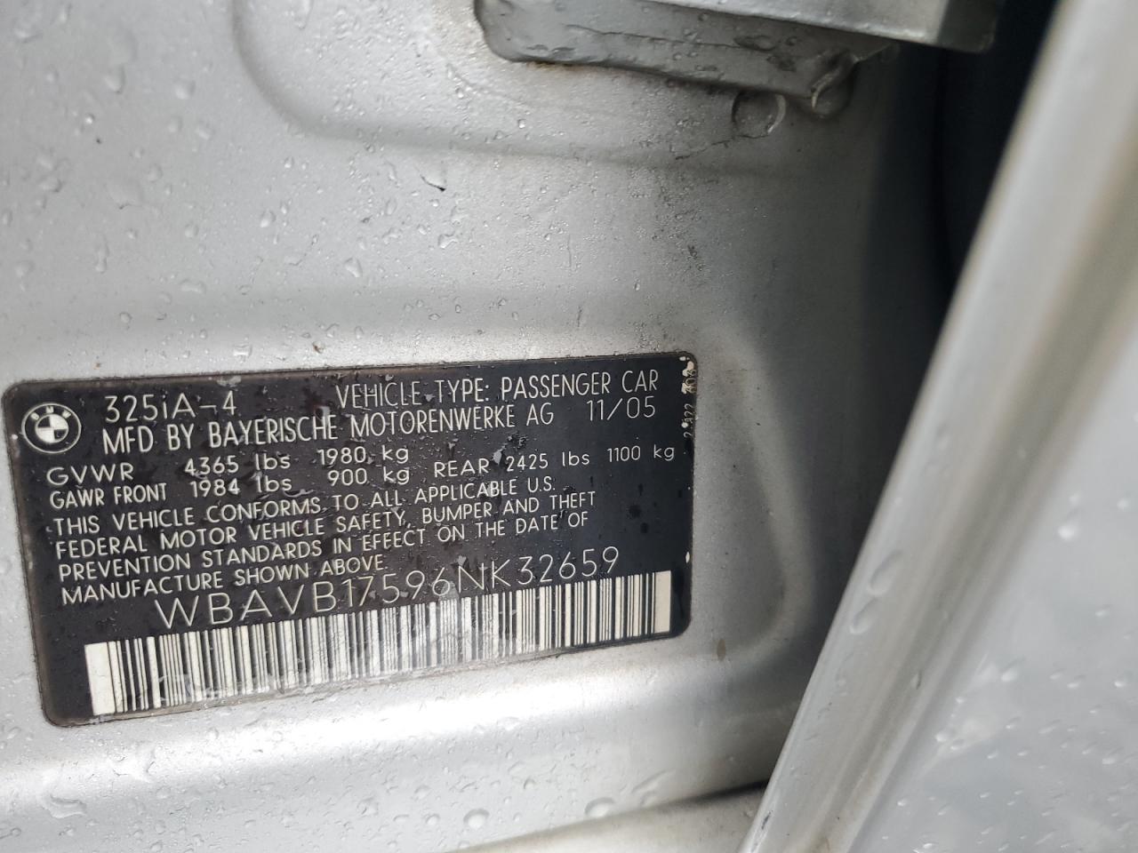 Lot #3290276212 2006 BMW 325 I AUTO