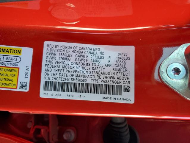 2025 HONDA CIVIC SPOR #3310302068