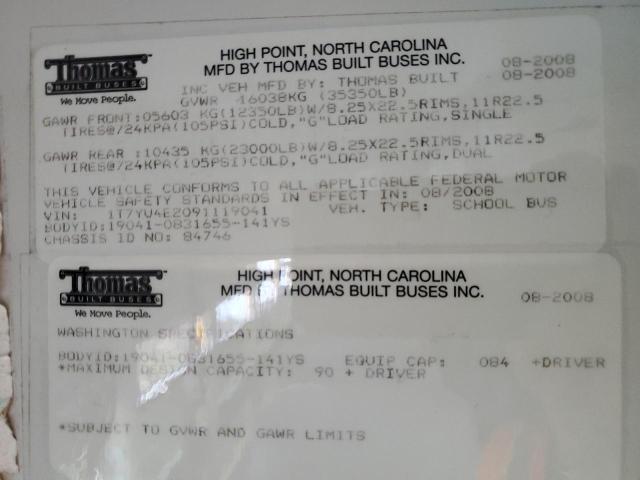 2009 THOMAS SAF-T-LINER HDX #3257433506