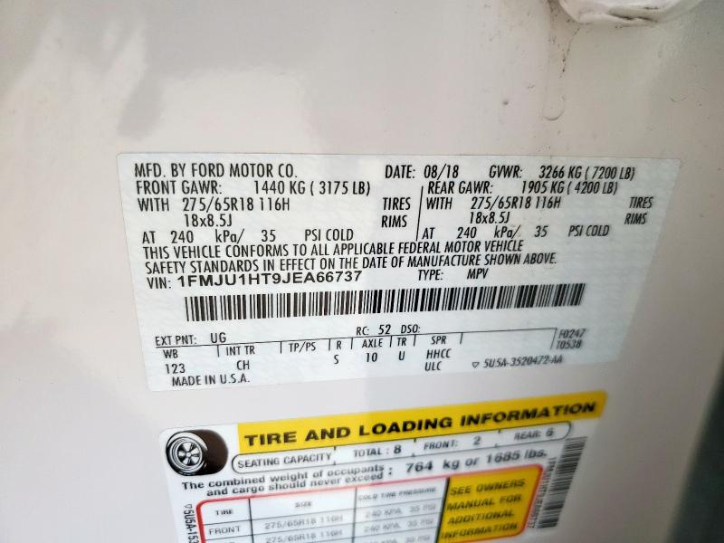 2018 FORD EXPEDITION 1FMJU1HT9JEA66737