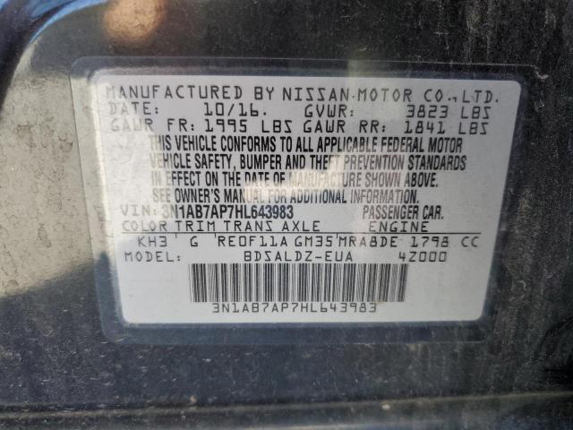 2017 NISSAN SENTRA S - 3N1AB7AP7HL643983
