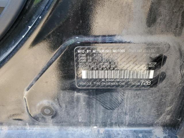 2019 MITSUBISHI MIRAGE LE ML32A5HJ0KH002399