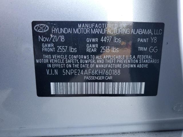 2019 HYUNDAI SONATA SE 5NPE24AF6KH760188